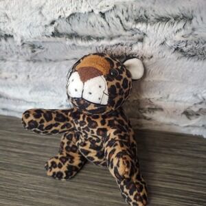 Vintage Fun Street Brown Spotted Cheetah Floppy Bean 8 Inch Kitty Cat